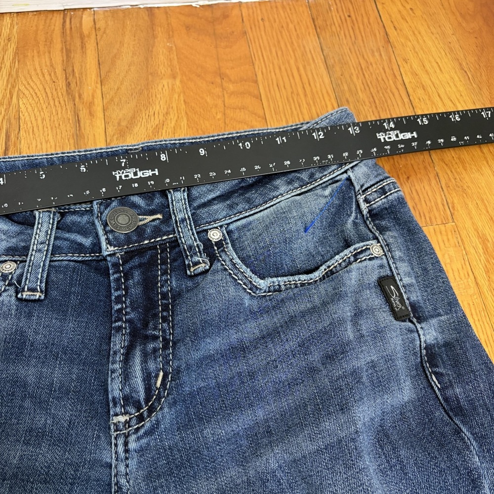 Silver Jeans Co Suki Straight Jeans Womens 26x31 Blue Medium Wash Stretch Denim - Picture 6 of 9